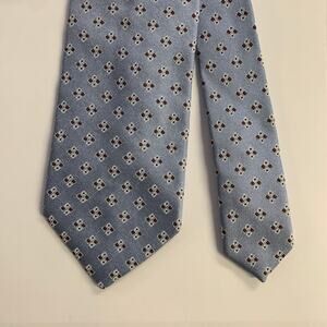 ERMENEGILDO ZEGNA  One Size Light Blue Red Silk Tie